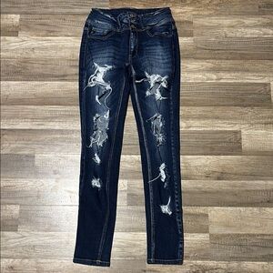 Kancan Women’s Estilo Skinny Jeans Dark Wash Blue Size 27